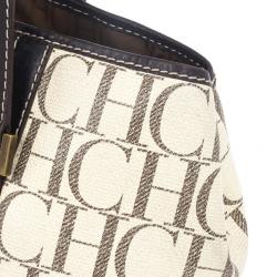 Pre Owned Carolina Herrera Monogram Coated Canvas Small Shopper Bag