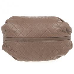 Pre Owned Carolina Herrera Brown Quilted Convertible Tote 