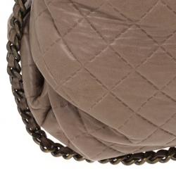 Pre Owned Carolina Herrera Brown Quilted Convertible Tote 