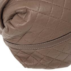 Pre Owned Carolina Herrera Brown Quilted Convertible Tote 