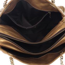 Pre Owned Carolina Herrera Monogram Embossed Chain Handle Tote