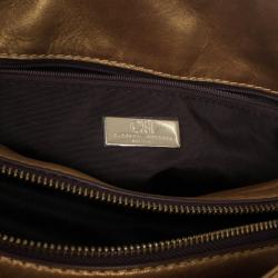 Pre Owned Carolina Herrera Monogram Embossed Chain Handle Tote