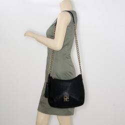 Pre Owned Carolina Herrera Black Leather Maria Shoulder Bag
