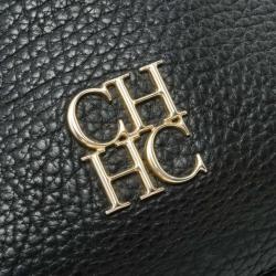 Pre Owned Carolina Herrera Black Leather Maria Shoulder Bag