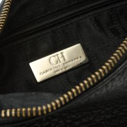 Pre Owned Carolina Herrera Black Leather Maria Shoulder Bag