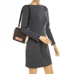 Pre Owned Carolina Herrera Tri Color Leather Shoulder Bag