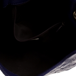 Pre Owned Carolina Herrera Purple Monogram Leather Audrey Shoulder Bag