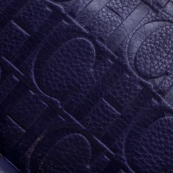 Pre Owned Carolina Herrera Purple Monogram Leather Audrey Shoulder Bag