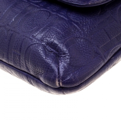 Pre Owned Carolina Herrera Purple Monogram Leather Audrey Shoulder Bag