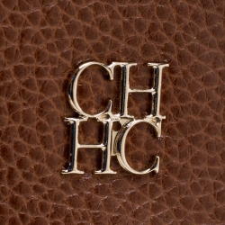 Pre Owned Carolina Herrera Tan Leather Chain Flap Shoulder Bag