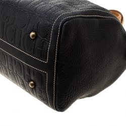 Pre Owned Carolina Herrera Black Leather Large Andy Boston Bag