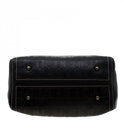 Pre Owned Carolina Herrera Black Leather Large Andy Boston Bag