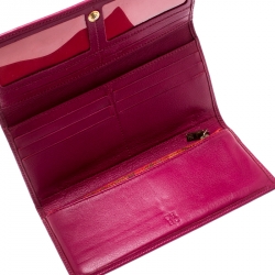 Pre Owned Carolina Herrera Multicolor Painted Monogram Leather Trifold Wallet