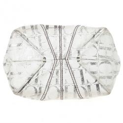 Pre Owned Carolina Herrera White Monogram Chain Handle Tote