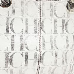 Pre Owned Carolina Herrera White Monogram Chain Handle Tote