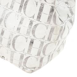 Pre Owned Carolina Herrera White Monogram Chain Handle Tote
