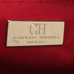 Pre Owned Carolina Herrera Navy Blue Leather Matteo Tote