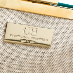 Pre Owned Carolina Herrera Green Quilted Leather Frame Shoulder Bag