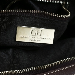 Pre Owned Carolina Herrera Brown Leather Satchel
