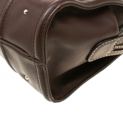 Pre Owned Carolina Herrera Brown Leather Satchel