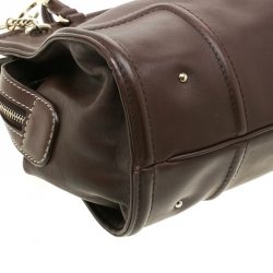 Pre Owned Carolina Herrera Brown Leather Satchel