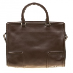 Pre Owned Carolina Herrera Brown Leather Satchel