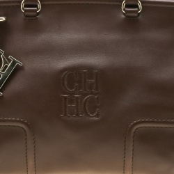 Pre Owned Carolina Herrera Brown Leather Satchel