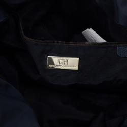 Pre Owned Carolina Herrera Drawstring Monogram Shoulder Bag
