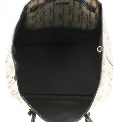 Pre Owned Carolina Herrera Beige Monogram Coated Canvas Shopper Tote