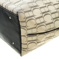 Pre Owned Carolina Herrera Beige Monogram Coated Canvas Shopper Tote