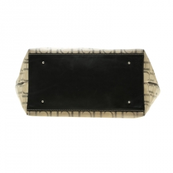 Pre Owned Carolina Herrera Beige Monogram Coated Canvas Shopper Tote