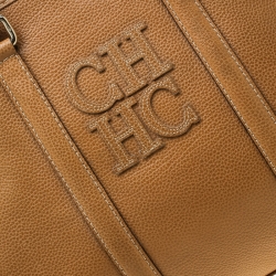 Pre Owned Carolina Herrera Caramel Leather Matteo Tote