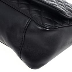 Pre Owned Carolina Herrera Black Quilted Flap Bag