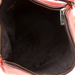 Pre Owned Carolina Hererra Red Pebbled Leather Hobo