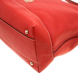 Pre Owned Carolina Hererra Red Pebbled Leather Hobo