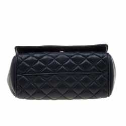 Pre Owned Carolina Herrera Navy Blue Quilted Leather Chain Shoulder Bag