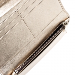 Pre Owned Carolina Herrera Gold Trifold Wallet