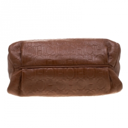 Pre Owned حقيبة كارولينا هيريرا يد علوية مينوتو جلد بنية