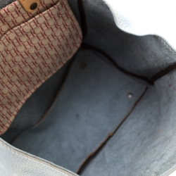 Carolina Herrera Light Blue Monogram Leather Andy Tote