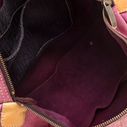 Pre Owned Carolina Herrera Light Purple Monogram Leather Andy Boston Bag