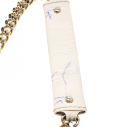 Pre Owned Carolina Herrera Cream Monogram Leather Audrey Shoulder Bag