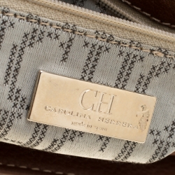 Pre Owned Carolina Herrera Brown Leather Flap Shoulder Bag