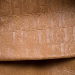 Carolina Herrera Brown Leather Flap Tote