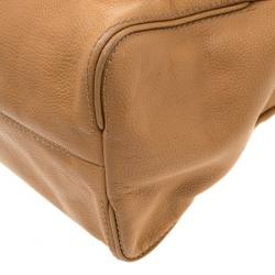Carolina Herrera Brown Leather Flap Tote