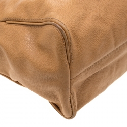 Carolina Herrera Brown Leather Flap Tote