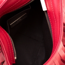 Carolina Hererra Red Leather Fringe Chain Shoulder Bag