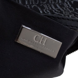 Pre Owned Carolina Herrera Black Signature Canvas Pochette Bag