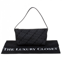Pre Owned Carolina Herrera Black Signature Canvas Pochette Bag