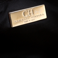 Pre Owned Carolina Herrera Black Quilted Leather Shopper Tote