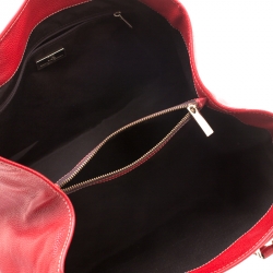 Pre Owned Carolina Herrera Red Monogram Leather Matteo Tote